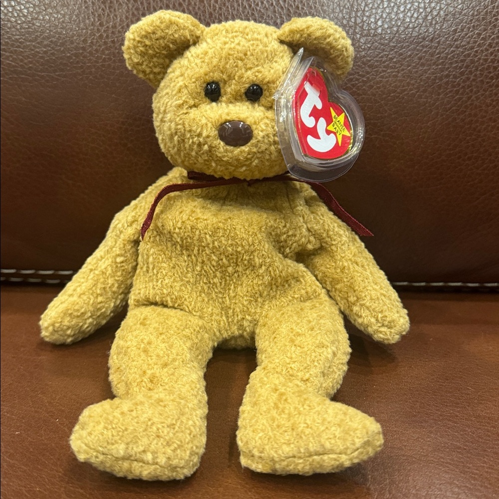 Ty Original Beanie Baby “Curly” the Bear Retired Vintage Stuffed Plush Animal